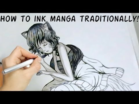 How to Ink Black and White Illustrations (Manga) Traditionally