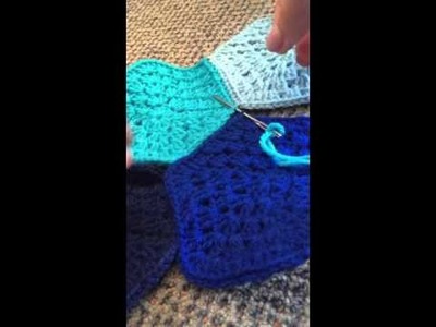 How to join crochet hexagon together