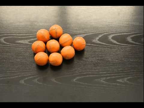 How to make 9 orange leather juggling balls