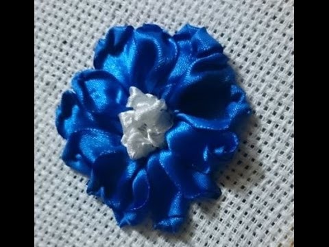 How to make a satin ribbon rose for ribbon embroidery projects - Tutorial .