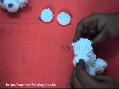 How to make Teddy Bear with crochet  pom poms