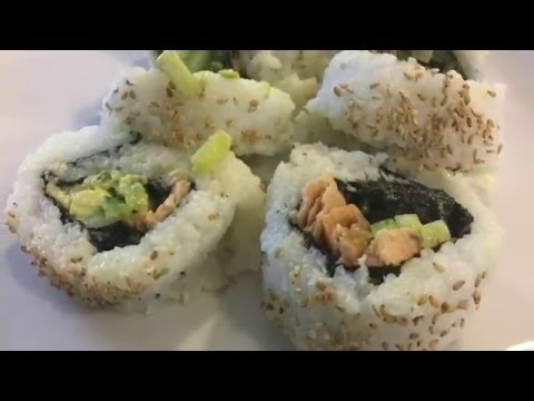 Learn How to Make Simple Sushi with Cooked Salmon