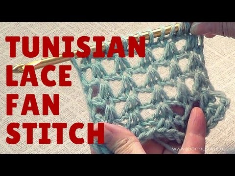 Tunisian Lace Fan  Stitch - Free Crochet Pattern