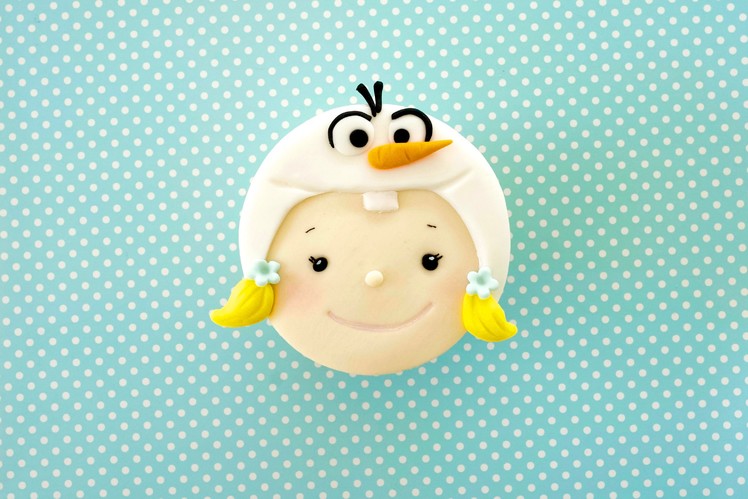 Bakeaboo - How To Make Frozen Themed Cupcake : Girl With Olaf Hat 2D Topper