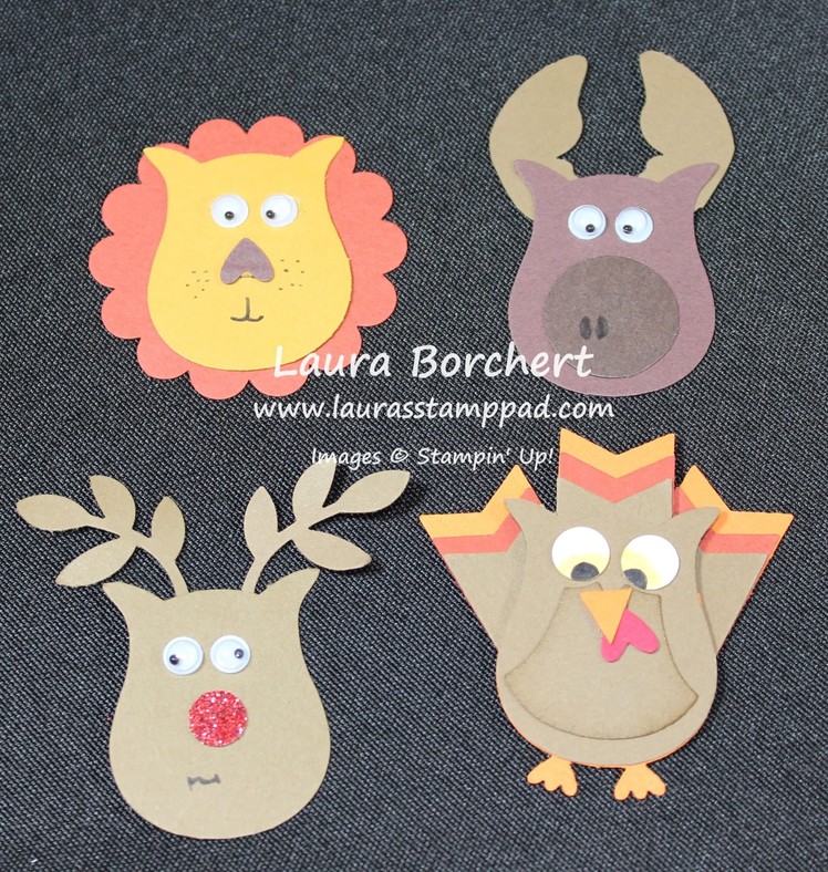 How to Create a Lion, Turkey, Moose & Reindeer with the Owl Builder Punch - Laura's Stamp Pad