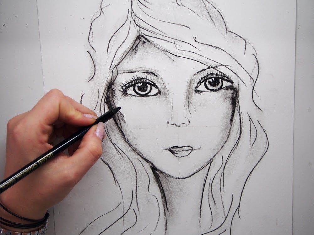How To Draw A Female Face: Step By Step.