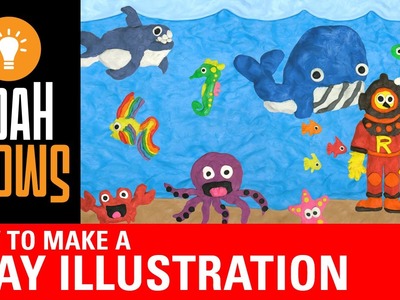 How to make a clay illustration for an ocean themed yearbook cover design.