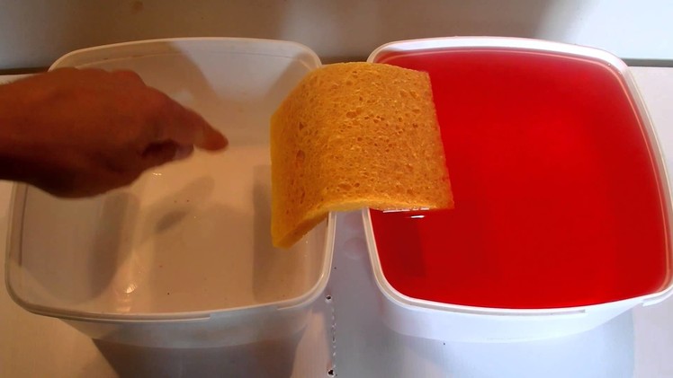 How to Make a Sponge Syphon. Siphon - Simple Science Experiment - Easy - Everyday Items