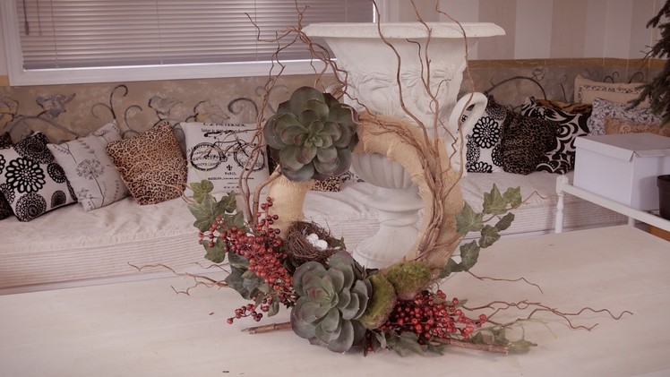 How to make a Succulent, Berry and Willow Christmas Wreath