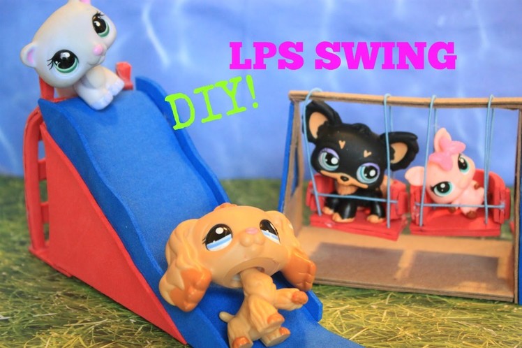 How to make an LPS swingset and slide | How to make a doll swing and slide diy