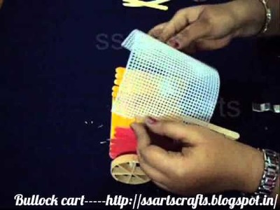 How to make bullock cart with ice sticks