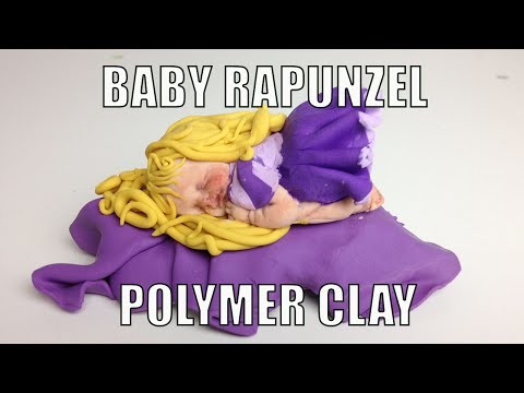 How to Make Disney Princess Rapunzel Baby from Disney Tangled.   Polymer Clay.   Baby Doll Tutorial