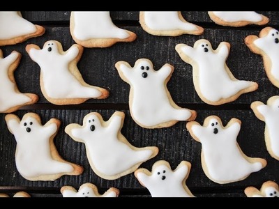How To Make Ghost Cookies "Sugar Cookies" (Halloween) - By One Kitchen Episode 275
