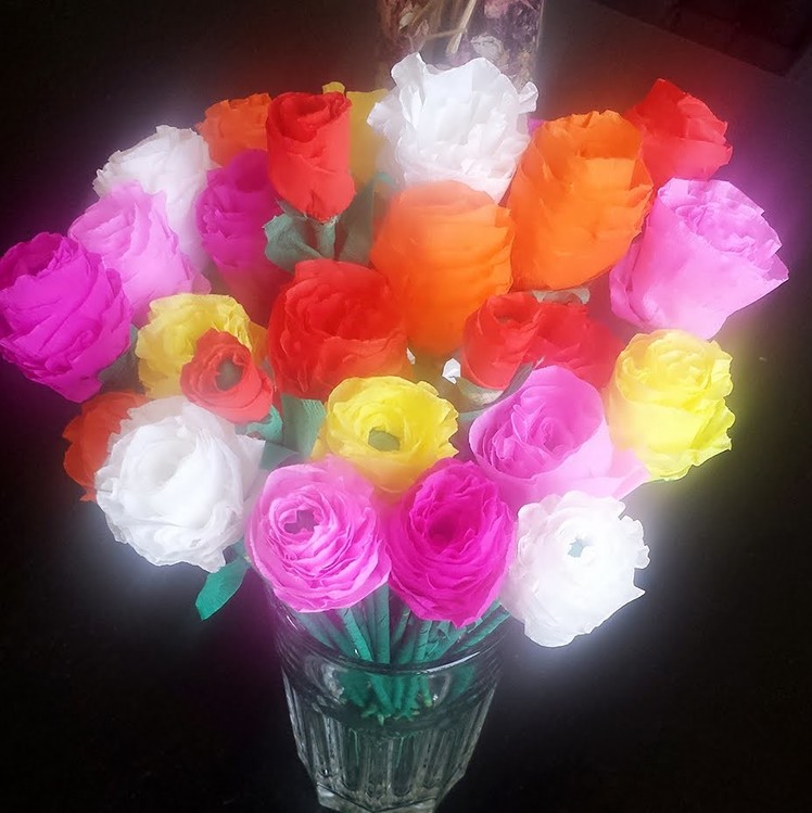 How to make paper flowers rose , kagaj ko ful kasari banaune