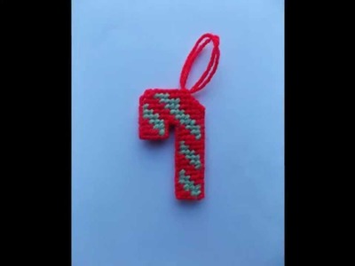 How to make Plastic Canvas Christmas Tree Cane Decoration