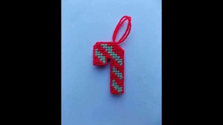How to make Plastic Canvas Christmas Tree Cane Decoration