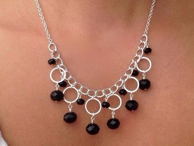 How to Make Silver Necklace with Circle Components - Jewelry Making + Tutorial .