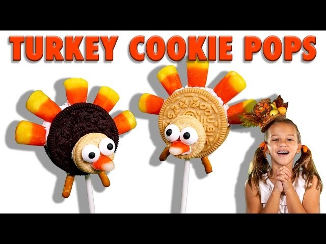 How to make Turkey Cookie Pops for Thanksgiving. Easy