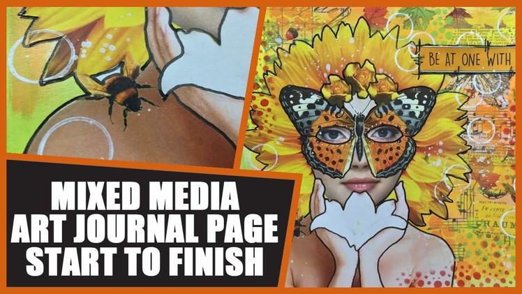 How to: Mixed Media Collage Art Journal Page - One with Nature
