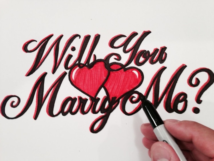 How to Write Will You Marry Me in Fancy Cursive with Hearts!
