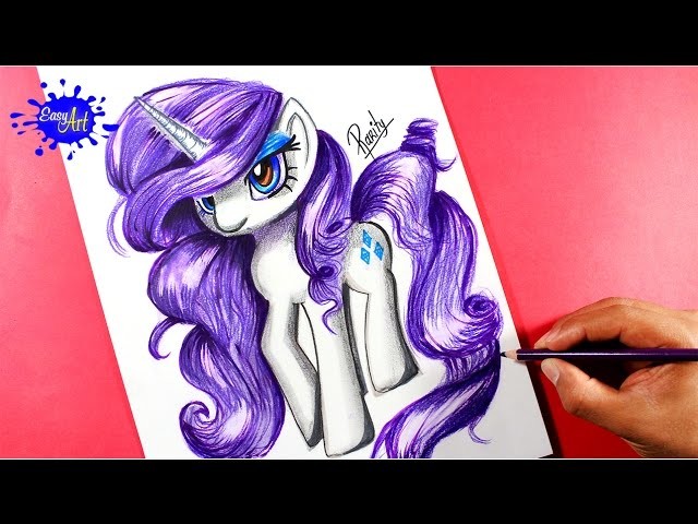 MY LITTLE PONY MLP- como dibujar a rarity- how to draw my little pony, how to draw rarity