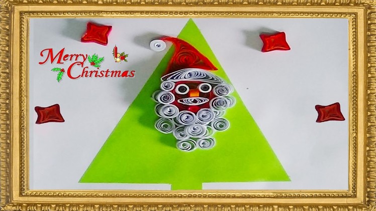 Paper quilling: How to make Santa figure with quilling strips for cristmas 2015
