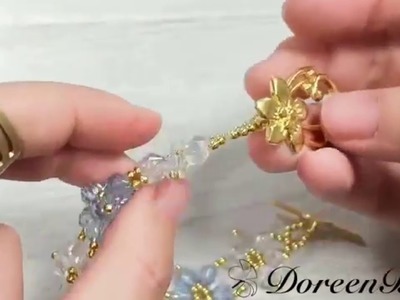 Doreenbeads Jewelry Making Tutorial - How to Make Beaded Snowflake Bracelet