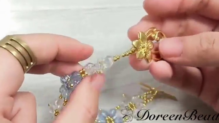 Doreenbeads Jewelry Making Tutorial - How to Make Beaded Snowflake Bracelet