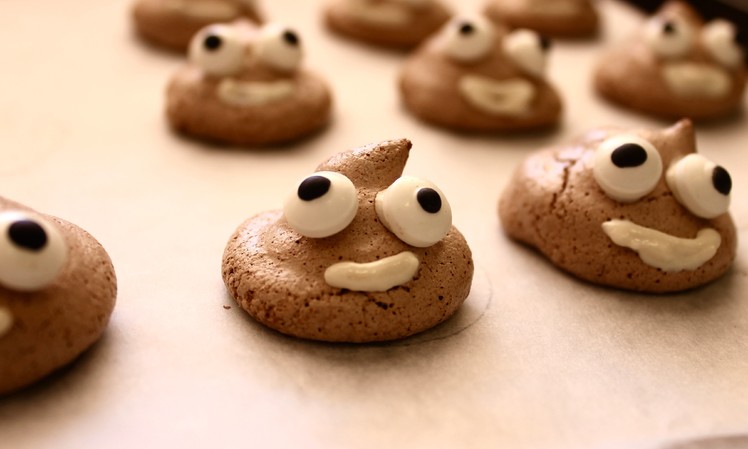 Easy party food recipe: How to make poo emoji meringues