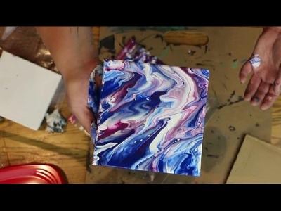 How to do FLUID ABSTRACT PAINTING Using a ZIPLOCK BAG (and craft paint)