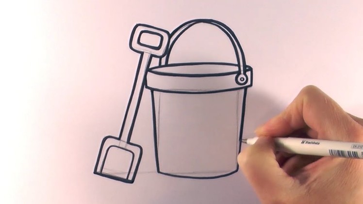 How to Draw a Cartoon Bucket and Spade