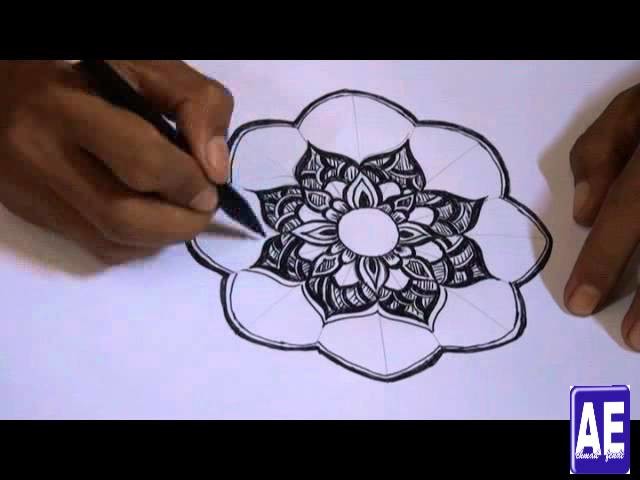 How to draw a flower ornament pattern
