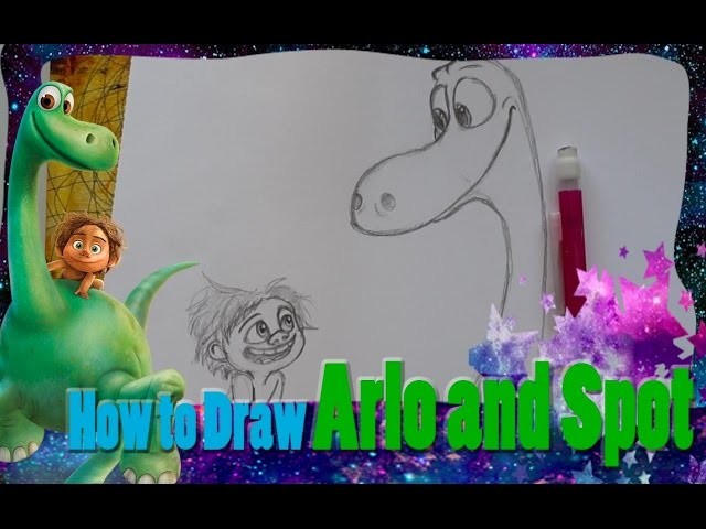 How to Draw ARLO AND SPOT (from Pixar's The Good Dinosaur) - @dramaticparrot