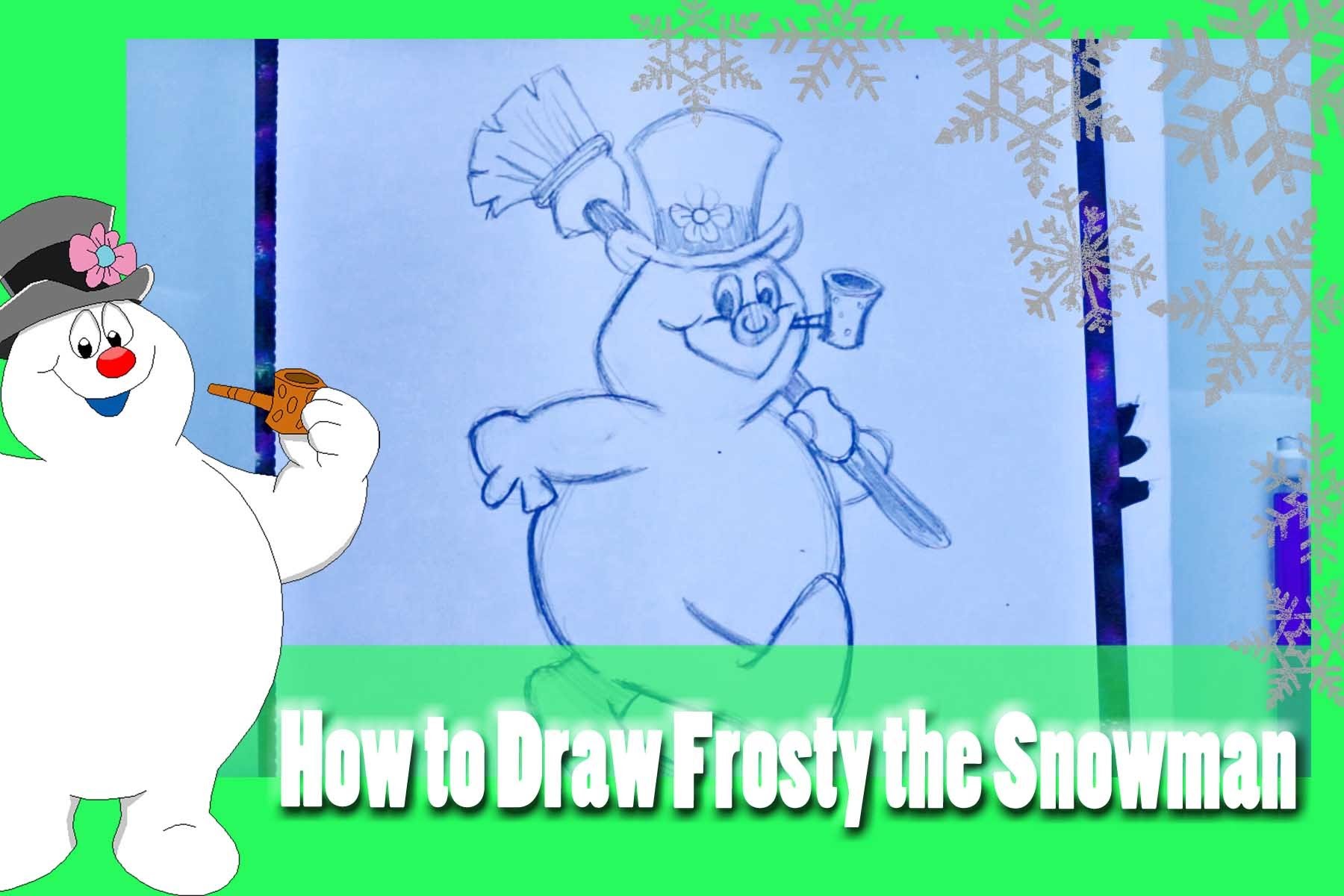 How to Draw FROSTY THE SNOWMAN (a Christmas Doodle tutorial
