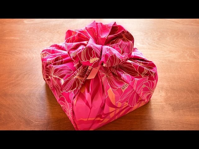 How to Gift Wrap with a Striking Fabric Flower Decoration