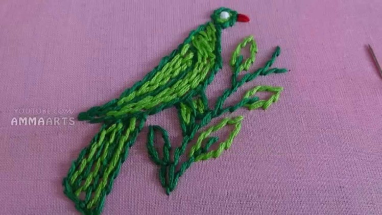 How to Hand Embroidery Stem Stitch Process