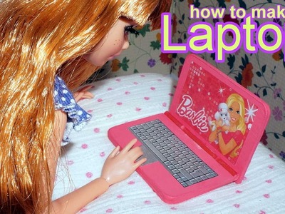 How to make a doll laptop notebook computer for Barbie, Monster High, Frozen. 