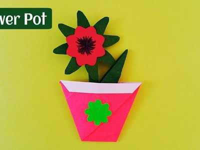 How to make a Easy and Simple Paper Flower Pot - Origami
