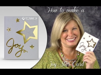 How to make a Gold Joy-Star Cross-over Holiday. New Years Star Card