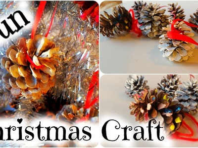 How to Make a Pinecone Christmas Tree Ornament - Easy Kid Christmas Craft by Duck Duck Goose Fun