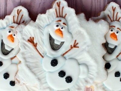 How to make an Olaf Cookie - Frozen Cookie - Snowflake cookie decorating