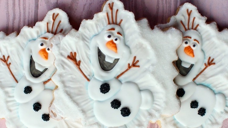 How to make an Olaf Cookie - Frozen Cookie - Snowflake cookie decorating