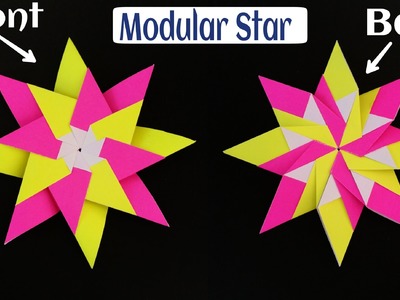How to make Beautiful Easy and Simple Paper"Modular Star"(Diwali.Christmas.Eid decoration)- Origami