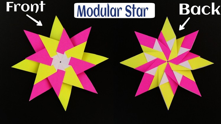 How to make Beautiful Easy and Simple Paper"Modular Star"(Diwali.Christmas.Eid decoration)- Origami
