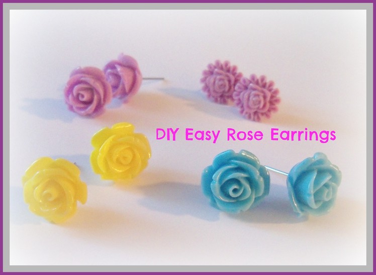 How to make rose cabochon earrings