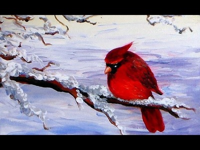 How to Paint a Cardinal Bird in Acrylics Easy Tutorial