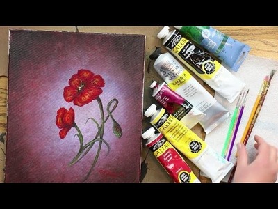 How to Paint POPPIES - Lesson #1 of "How to Paint Flowers" (Series)