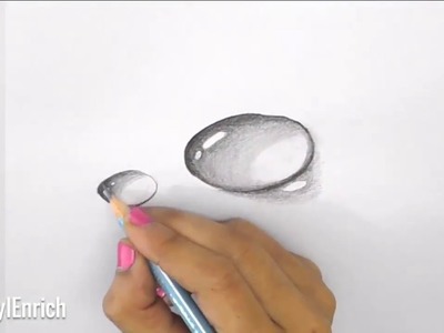 3D Drawing Art : How to Draw 3D Dew Drop on Leaf | Easy Pencil Drawings