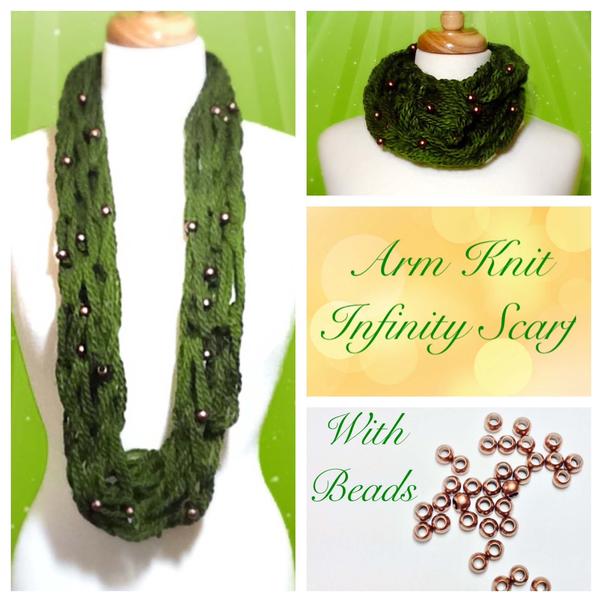 Arm Knitting With Beads How To Add BEADS to your Infinity Scarf