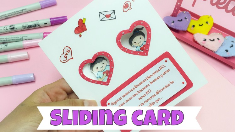 EASY CRAFTS: how to make an sliding card for Valentines day